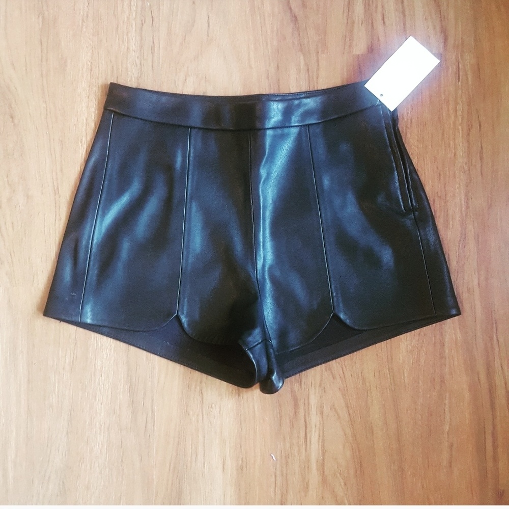 3 for $20 NWT H&M Black Leather High-Rise Shorts